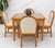 Leather Basket Weave Wicker Style Square Dining Room Table 4 Chairs Glass Top For Sale - Image 6 of 18