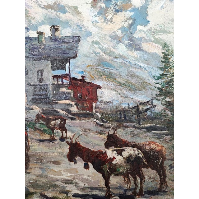 Cesare Maggi, Vallée d'Aoste, Oil on Canvas For Sale - Image 5 of 14