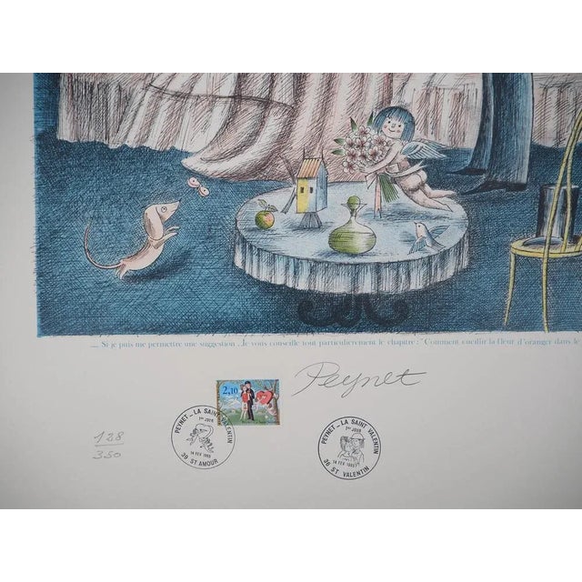 Raymond Peynet, Lovers: Cupid's Garden, Original Lithograph For Sale - Image 5 of 6