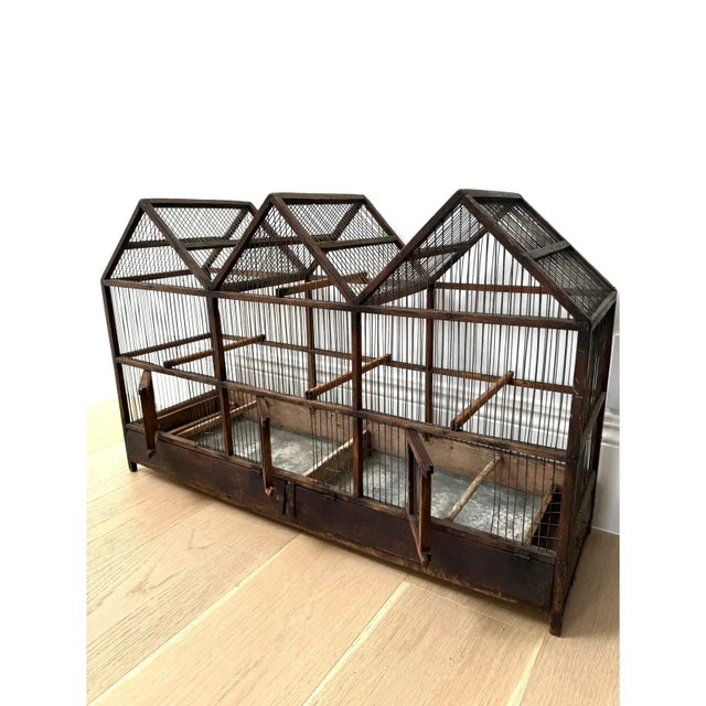 Large Antique 19th Century Architectural Model Primitive American Folk Art Birdcage For Sale - Image 4 of 12