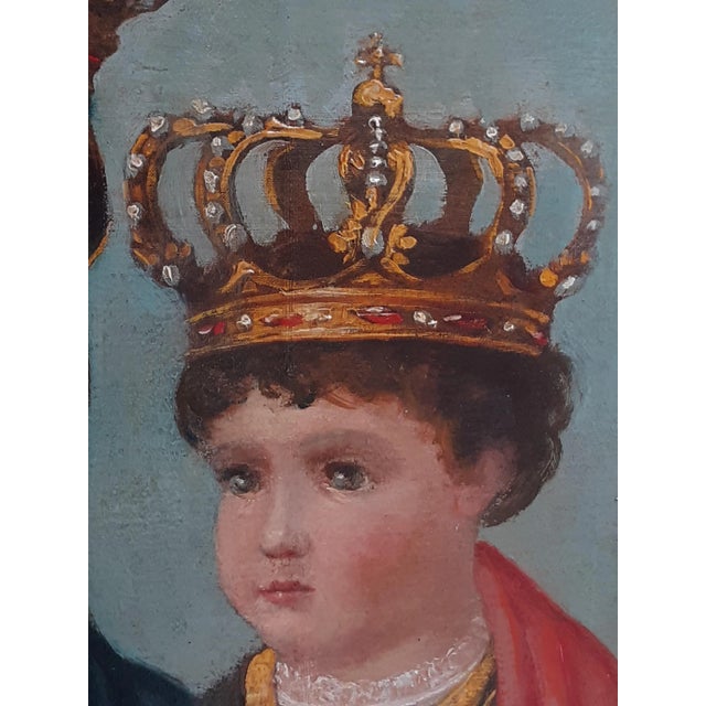 Madonna & Child, 1800s, Oil on Canvas, Framed For Sale - Image 5 of 9