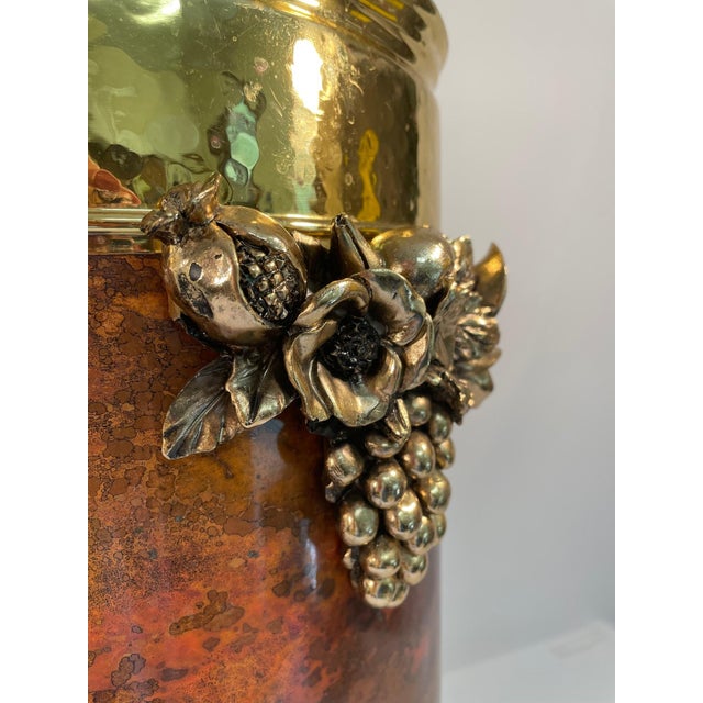 Mid 20th Century Italian Hammered Brass and Copper Umbrella and Stick Stand For Sale - Image 9 of 17
