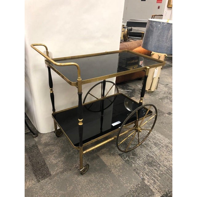 MidCentury Italian Brass Bar Cart by Morex Chairish