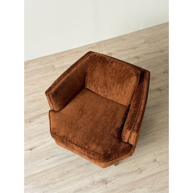 Mid-Century Lounge Chair in Chocolate Chenille For Sale - Image 12 of 12