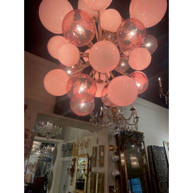 Modern Murano Glass Pink "Cloud" Chandelier For Sale - Image 3 of 5