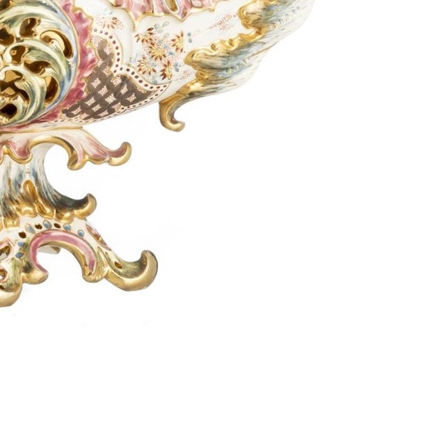 20th Century Hungarian Porcelain Flower Centerpiece For Sale - Image 5 of 6