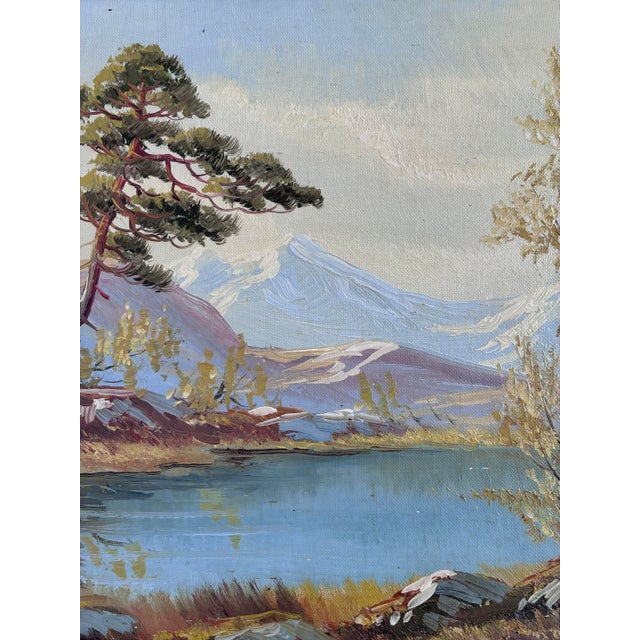 Vintage Original Landscape Oil Painting, Framed Mountain River Art For Sale - Image 6 of 16