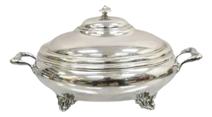 Antique Victorian Silver Plated Covered Tureen "1907" Platter Dish by Rockford