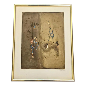 Mid 20th Century Johnny Friedlaender Abstract Composition Color Etching With Aquatint, Signed & Numbered
