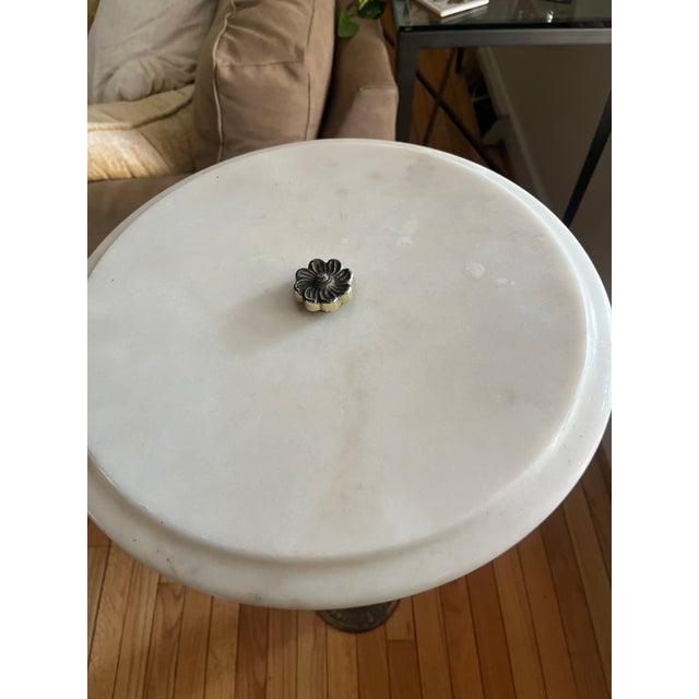 Hollywood Regency Vintage Hollywood Regency Style End Table Constructed of Marble For Sale - Image 3 of 5