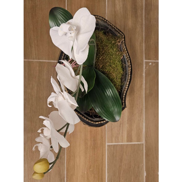 French Antique Marquetry Inlaid Wooden Jardiniere With Bronze Mounts For Sale - Image 3 of 11