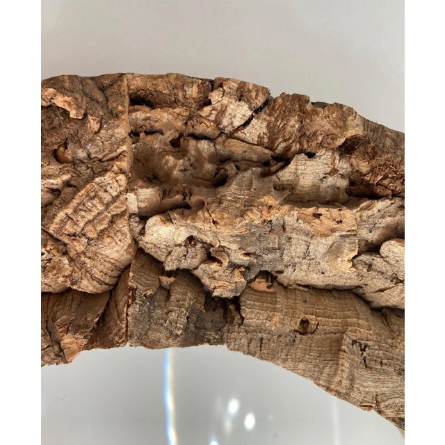 Circa 1970 French Cork and Wood Mirror For Sale - Image 4 of 13