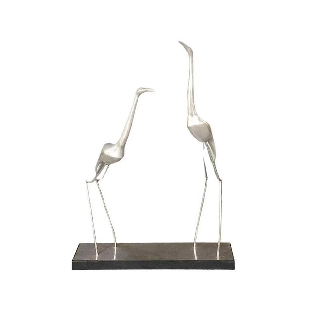 Metal C. Jere Sculpture of Cranes For Sale - Image 7 of 7