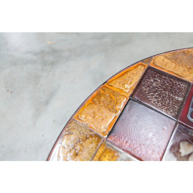 Round Ceramic Coffee Table attributed to Jean Gregorieff, 1960s For Sale - Image 11 of 15