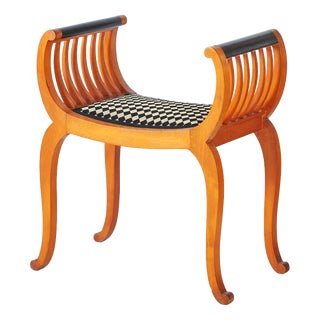 Art Deco Stool in Beech, France, 1920s For Sale