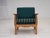 1970s, Danish armchair. Original turquoise green furniture wool, solid oak wood. Original good condition: no smells, no...