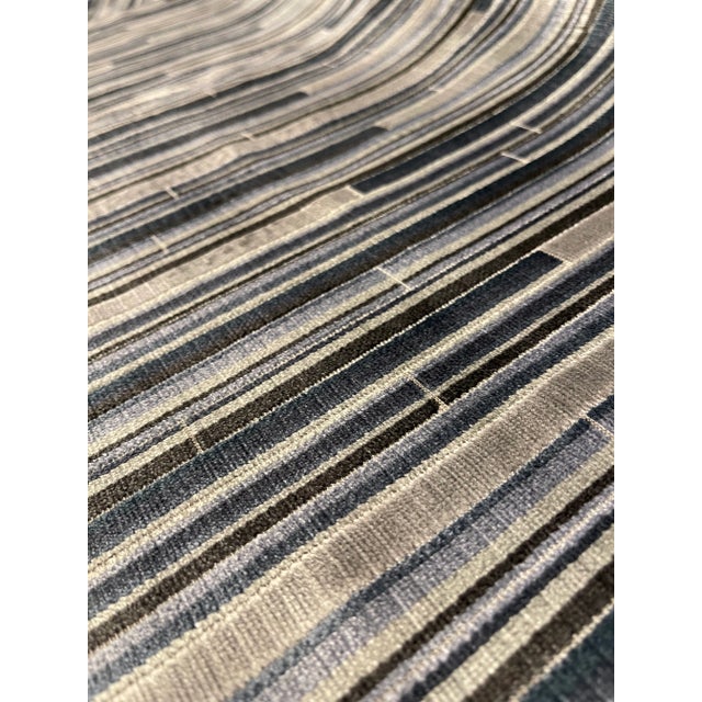 Modern Caracole Modern Block Stripe Pattern Velvet Designer Fabric - 6123-10cc - 5 Yards For Sale - Image 3 of 5