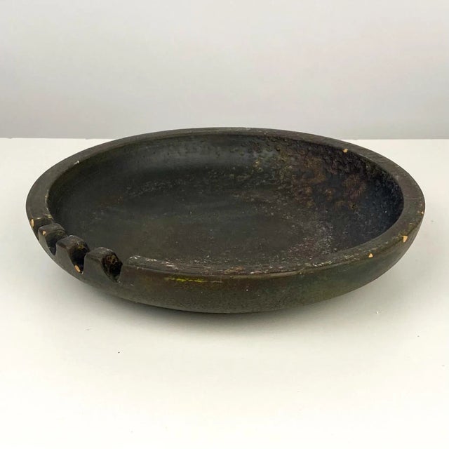 Vintage circa 1970s Bitossi ceramic ashtray made in Italy. Highly collectible with Etruscan glaze finish. Colors range...