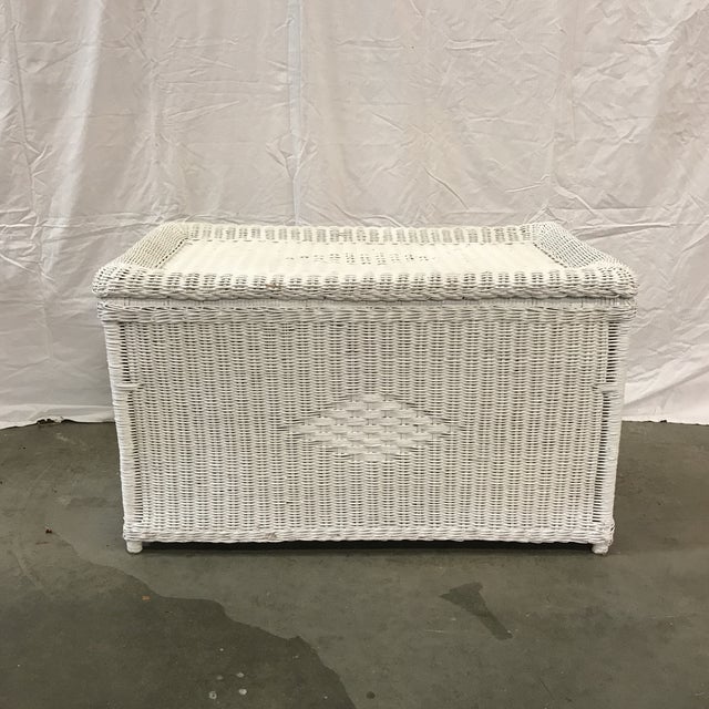 White Wicker Storage Trunk Chairish