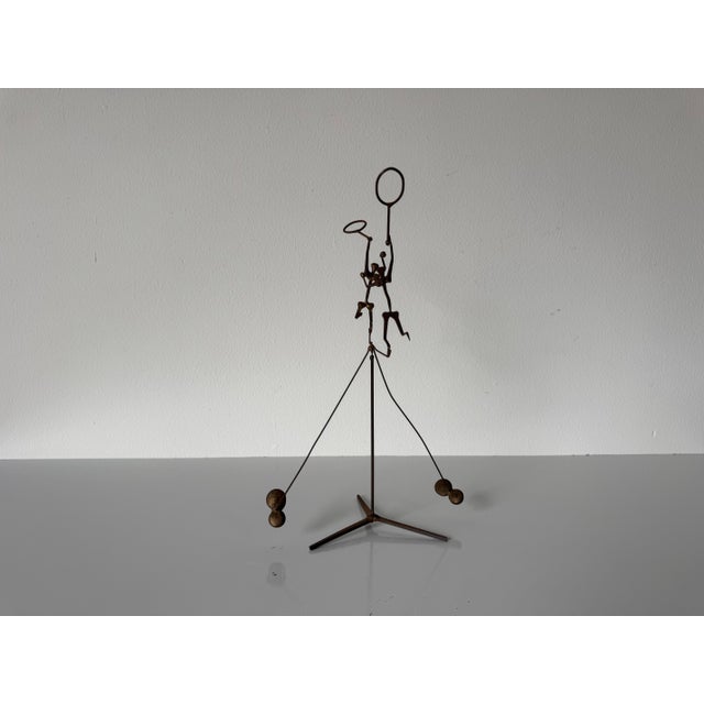 Vintage Balancing Kinetic Brutalist Metal Sculpture For Sale - Image 11 of 11