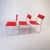 1960s Vintage 1970s Red Perforated Mesh & Chrome Stacking Dining Chairs – Set of 3 For Sale - Image 5 of 10
