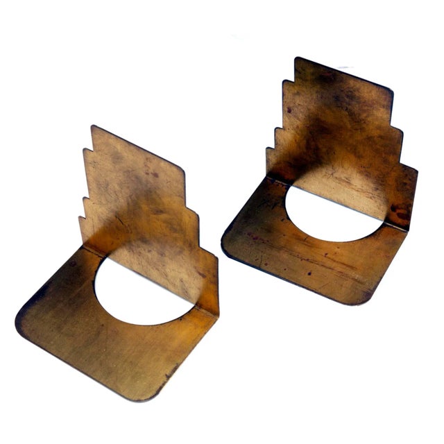 Brass 1930s Art Deco Brass Bookends /Scotty Statues on the Base- a Pair For Sale - Image 8 of 10