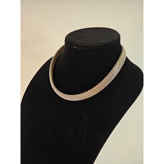 Tiffany & Co Sterling Silver "Somerset" Woven Mesh Necklace. In Excellent Condition With Tiffany & Co Stamp. Grab This...