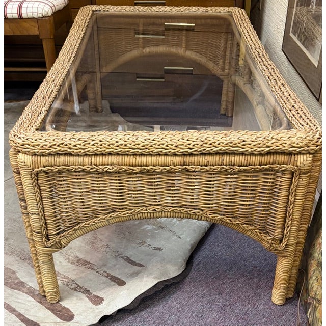Rattan Coffee Table For Sale In New York - Image 6 of 8