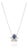 Vintage-Inspired Blue Sapphire & Diamond Floral Pendant Necklace 14k White Gold For Sale