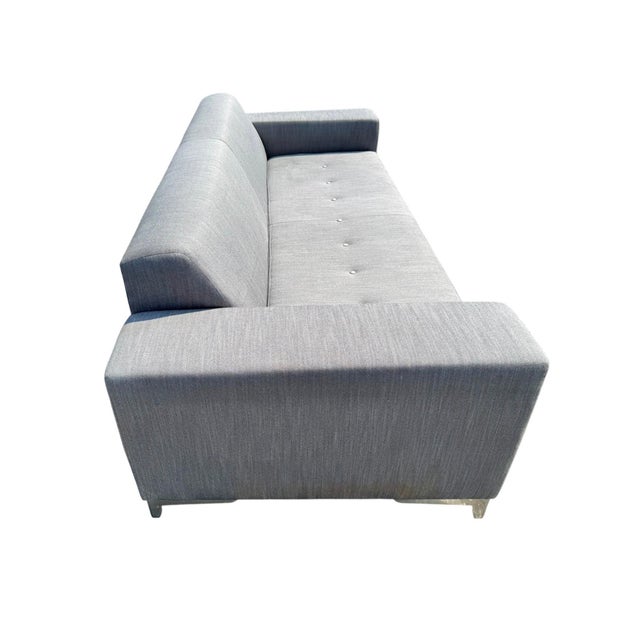 Thayer Coggin Modern Thayer Coggin Silver Upholstered Sofa For Sale - Image 4 of 9