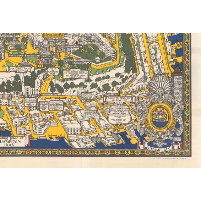 Quebec City Pictorial Map, 1932 For Sale - Image 4 of 9