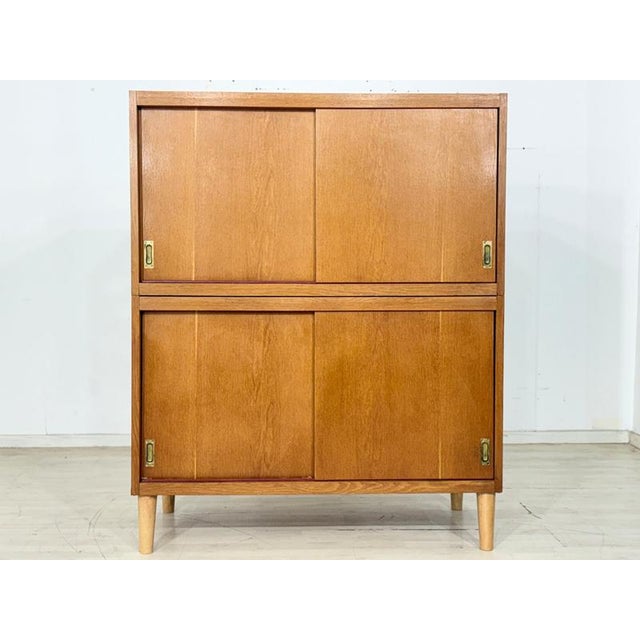 Brown Mid-Century Modern Highboard in Oak, 1960s For Sale - Image 8 of 13