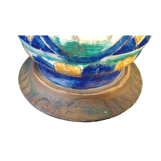 Italian Vintage Italian Pottery Lamp in the Bitossi Style For Sale - Image 3 of 6