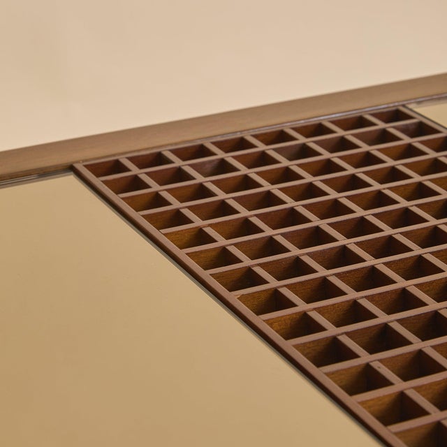 Italian Mirrored Grid Coffee Table in the Manner of Ettore Sottsass, 1970s For Sale - Image 9 of 13