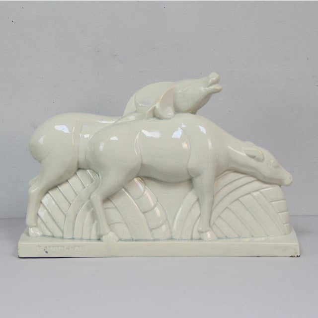 1920s Art Deco Deer Figurine by Lemanceau for Saint Clement, 1920s-1940s For Sale - Image 5 of 7