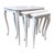Elegant vintage set of three nesting tables showcasing classic French Provincial / Louis XV-inspired design. Each table...
