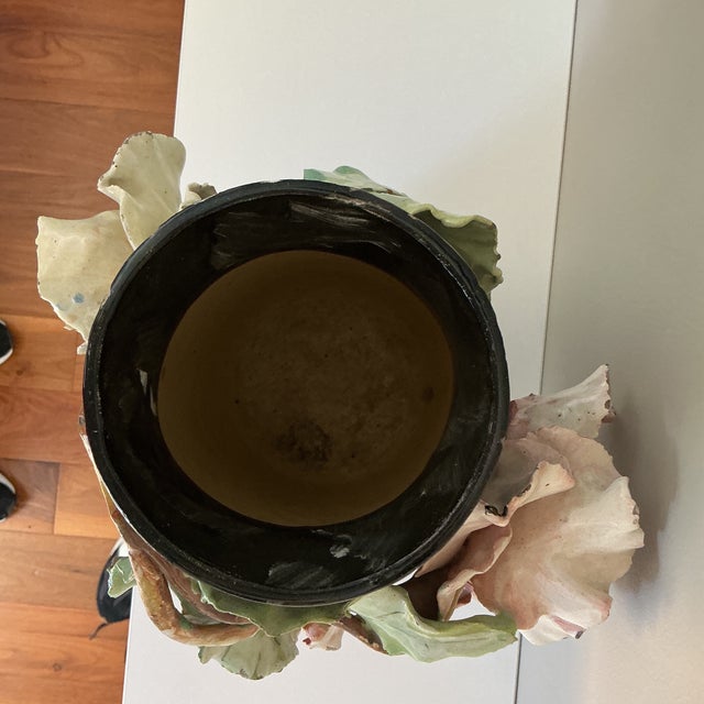 Sculpture Materials Edourd Gilles Majolica Vase- Large For Sale - Image 7 of 12
