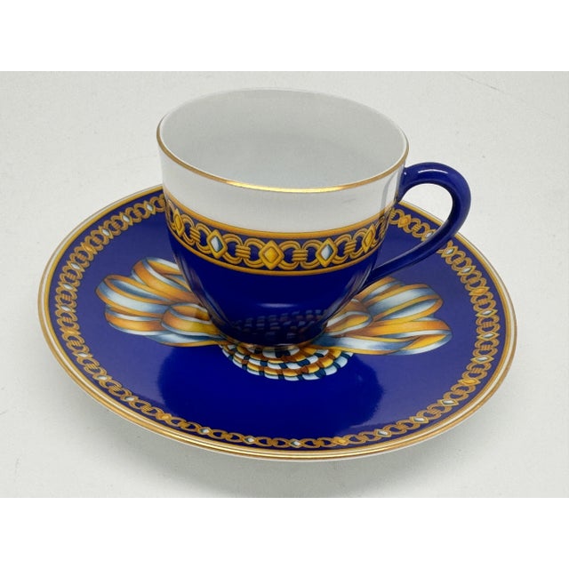 Cocarde de Soie Coffee Cups and Saucers from Hermès, 1980s, Set of 12 For Sale - Image 6 of 6