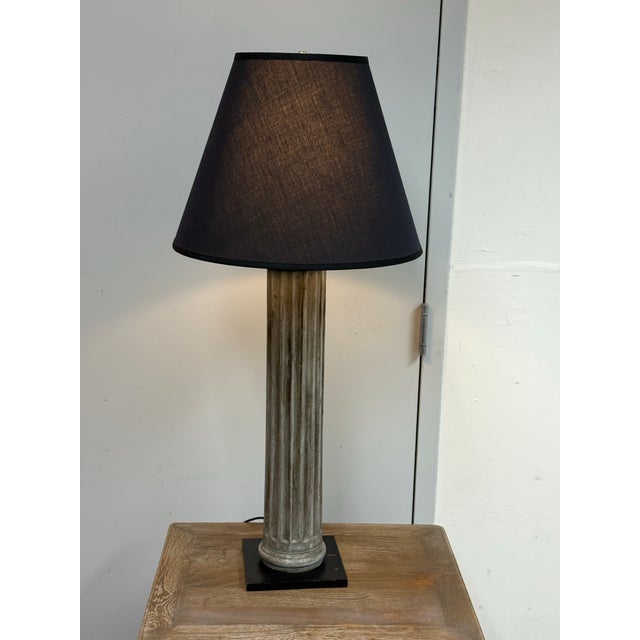 Restoration Hardware 19th Century Zinc Column Table Lamp For Sale In San Francisco - Image 6 of 12