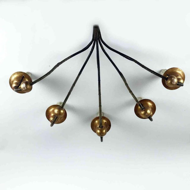 Metal Antique Iron 5-Light Wall Lamp For Sale - Image 7 of 10