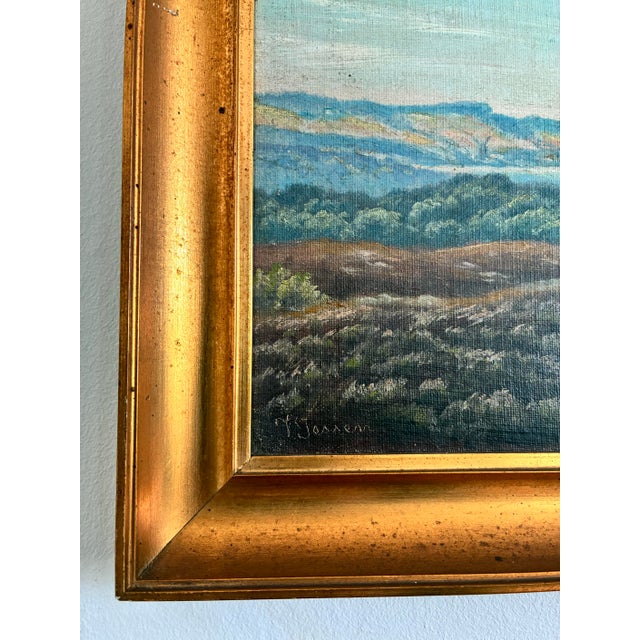 1930s Vintage Signed Hills Landscape Oil Painting For Sale - Image 5 of 11