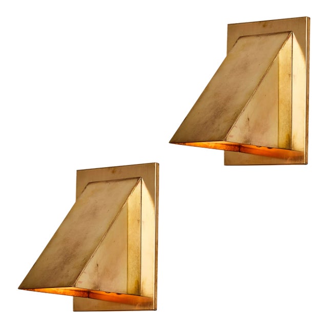 Jonas Bohlin 'Oxid' Raw Brass Outdoor Wall Lights for Örsjö - a Pair For Sale
