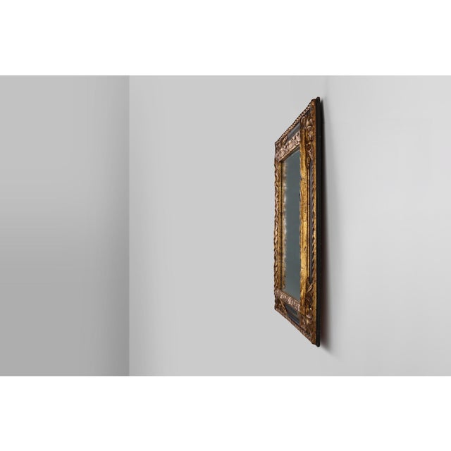 Black Carved Baroque Black and Giltwood Mirror, 1850s For Sale - Image 8 of 11