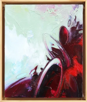 "Edge Lit With Green" Contemporary Abstract Acrylic Painting by Paul Kirley, Framed