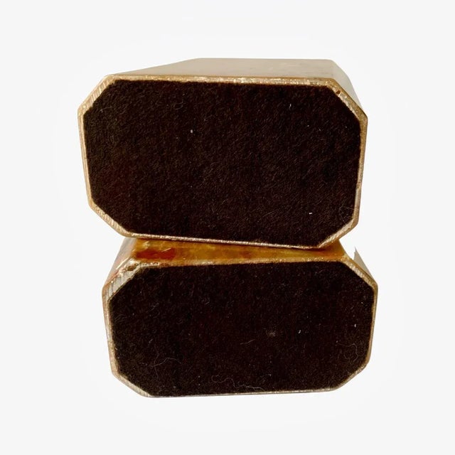 Mid 20th Century Vintage Mid Century Modern Beveled Faux Marble Bookends - a Pair For Sale - Image 5 of 6