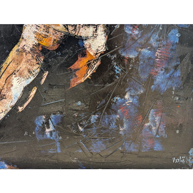 Black Pierre Olié "Super Hero" Contemporary Dark Toned Expressive Abstract Figurative Painting, Early 21st Century For Sale - Image 8 of 12