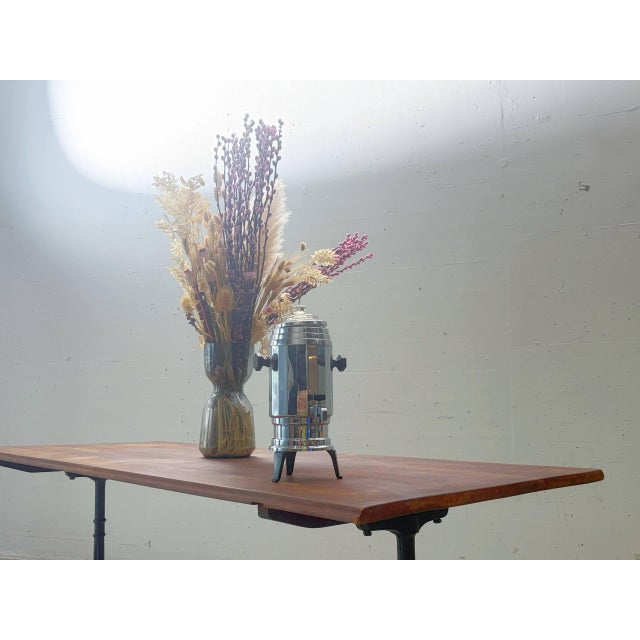 Black Vintage Dining Table with Cast Iron Frame and Wood Top, 1930s For Sale - Image 8 of 14