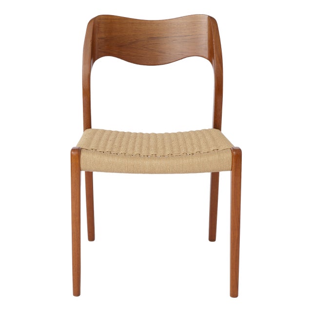 Model 71 Chair in Teak with New Danish Cord by Niels Otto Møller for J.L. Møllers, 1960s For Sale