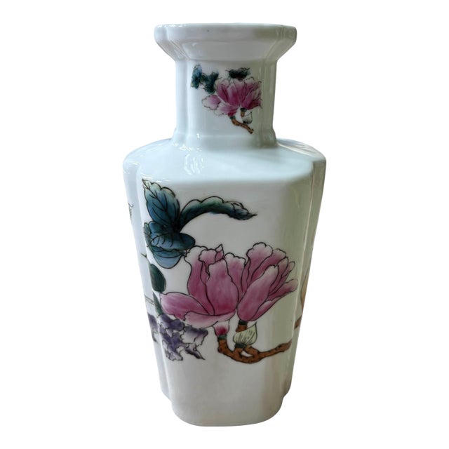 Mid 20th Century Nora Fenton Hand Painted Chinese Porcelain Vase For Sale