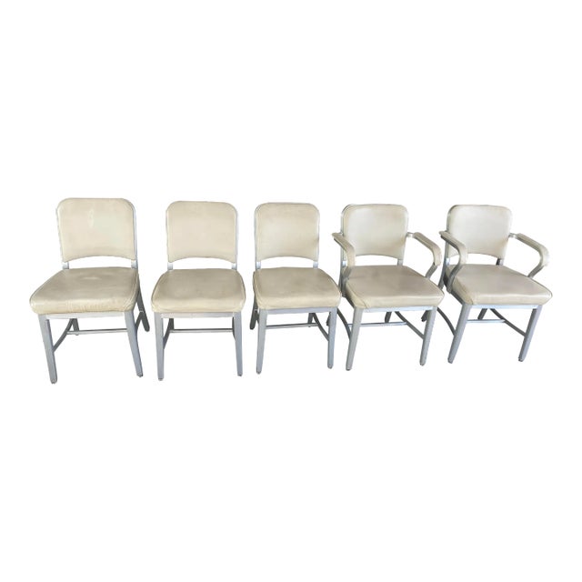 1960s Set of 5 Aluminum Dining Chairs by Emeco For Sale